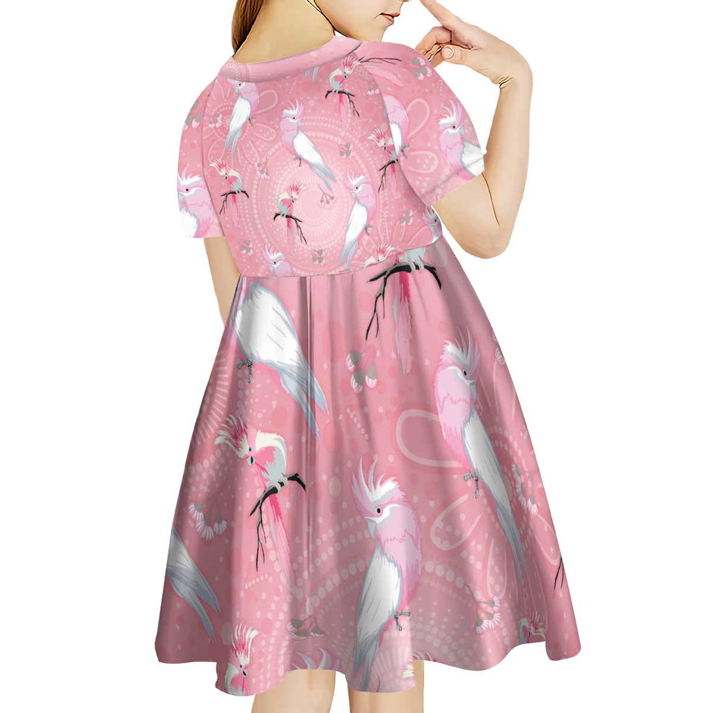 Galah and Gumblossoms Australia Kid Short Sleeve Dress Seamless Style Aboriginal Art