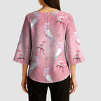 Galah and Gumblossoms Australia Kimono Sleeve Blouse Seamless Style Aboriginal Art - Aussie Hoodie