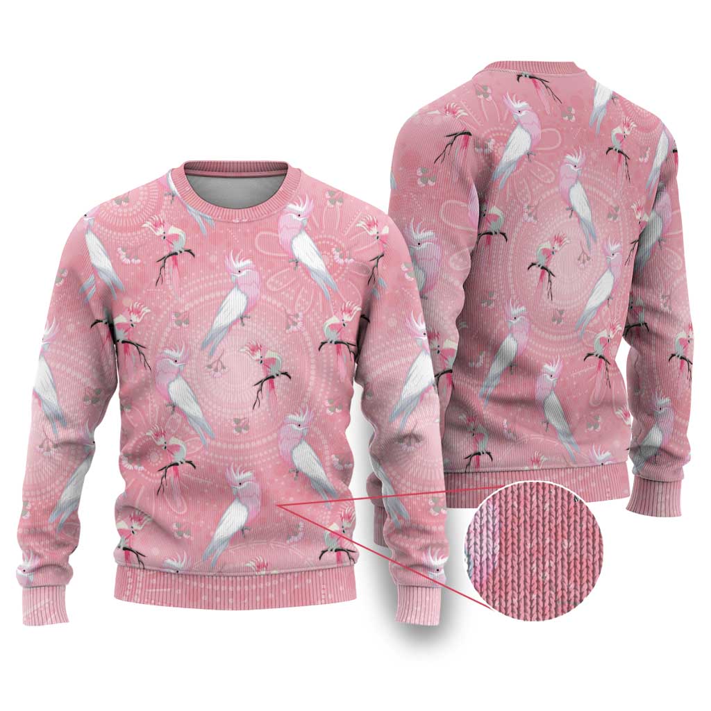 Galah and Gumblossoms Australia Ugly Christmas Sweater Seamless Style Aboriginal Art - Aussie Hoodie