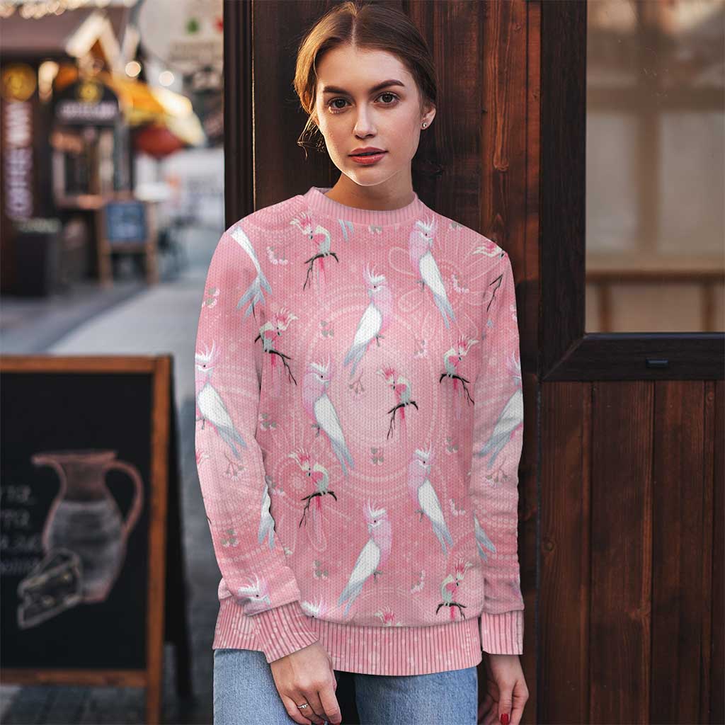Galah and Gumblossoms Australia Ugly Christmas Sweater Seamless Style Aboriginal Art - Aussie Hoodie