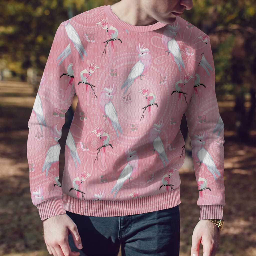 Galah and Gumblossoms Australia Ugly Christmas Sweater Seamless Style Aboriginal Art - Aussie Hoodie