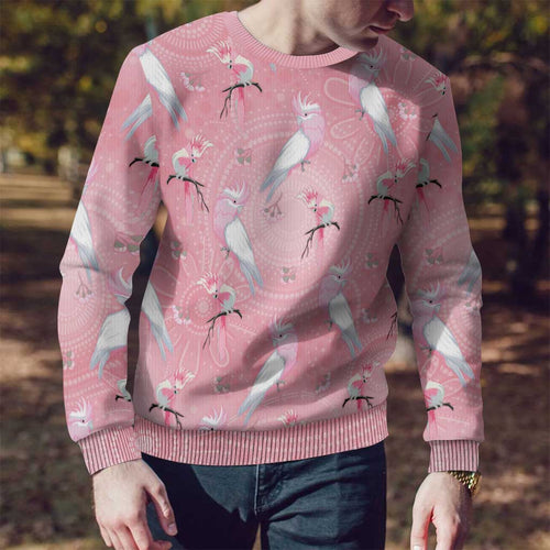 Galah and Gumblossoms Australia Ugly Christmas Sweater Seamless Style Aboriginal Art - Aussie Hoodie
