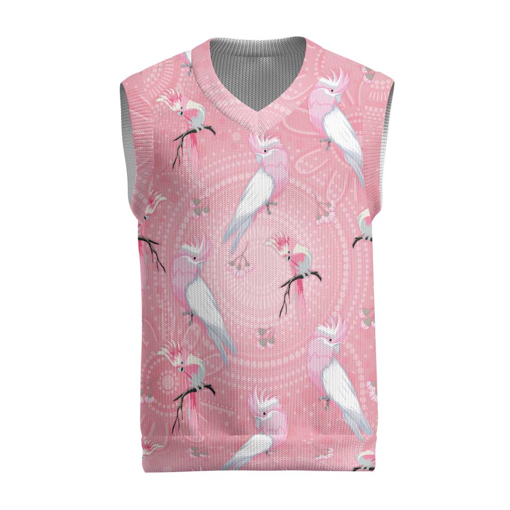 Galah and Gumblossoms Australia Christmas Knitted V-Neck Vest Seamless Style Aboriginal Art - Aussie Hoodie