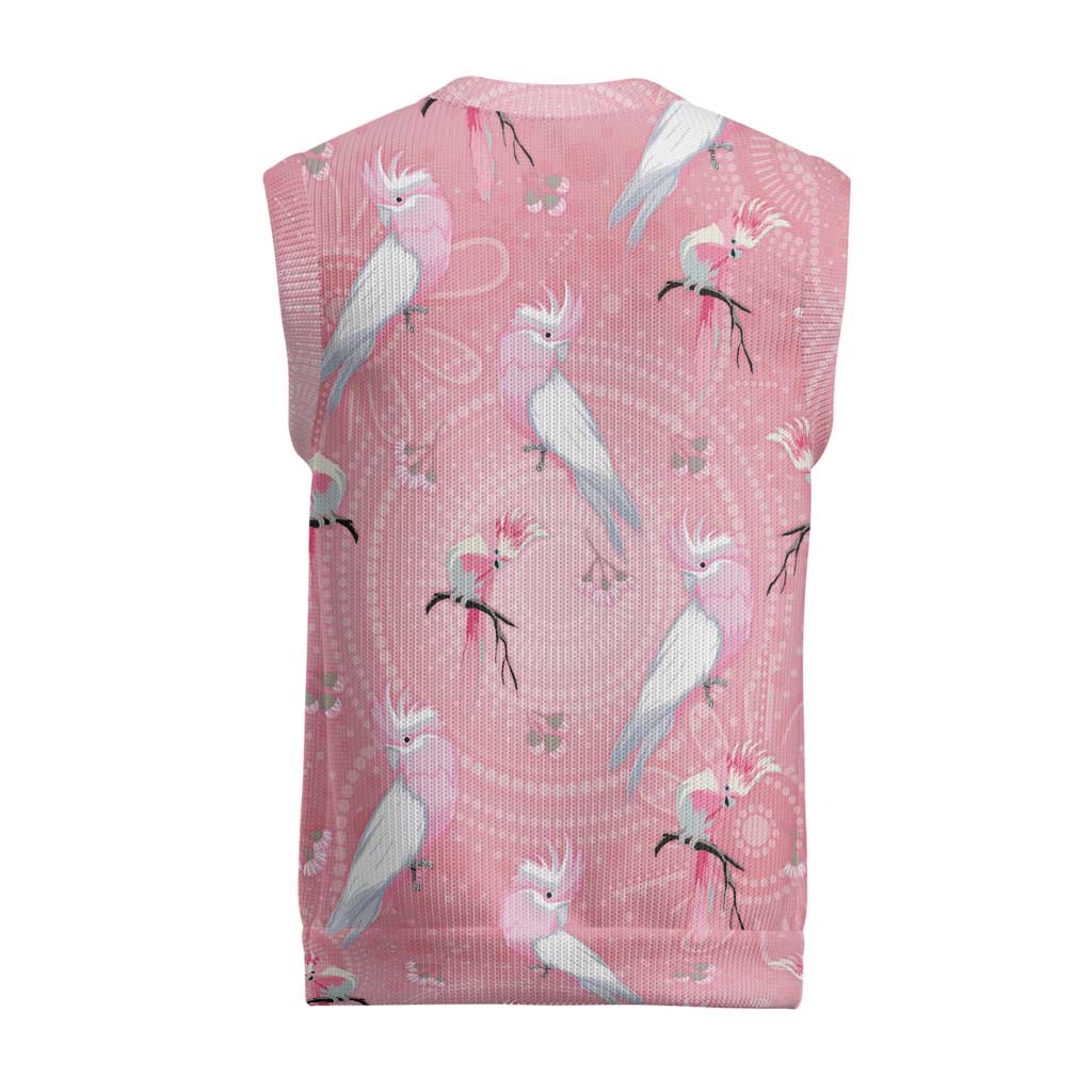 Galah and Gumblossoms Australia Christmas Knitted V-Neck Vest Seamless Style Aboriginal Art - Aussie Hoodie