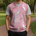 Galah and Gumblossoms Australia Christmas Knitted V-Neck Vest Seamless Style Aboriginal Art - Aussie Hoodie