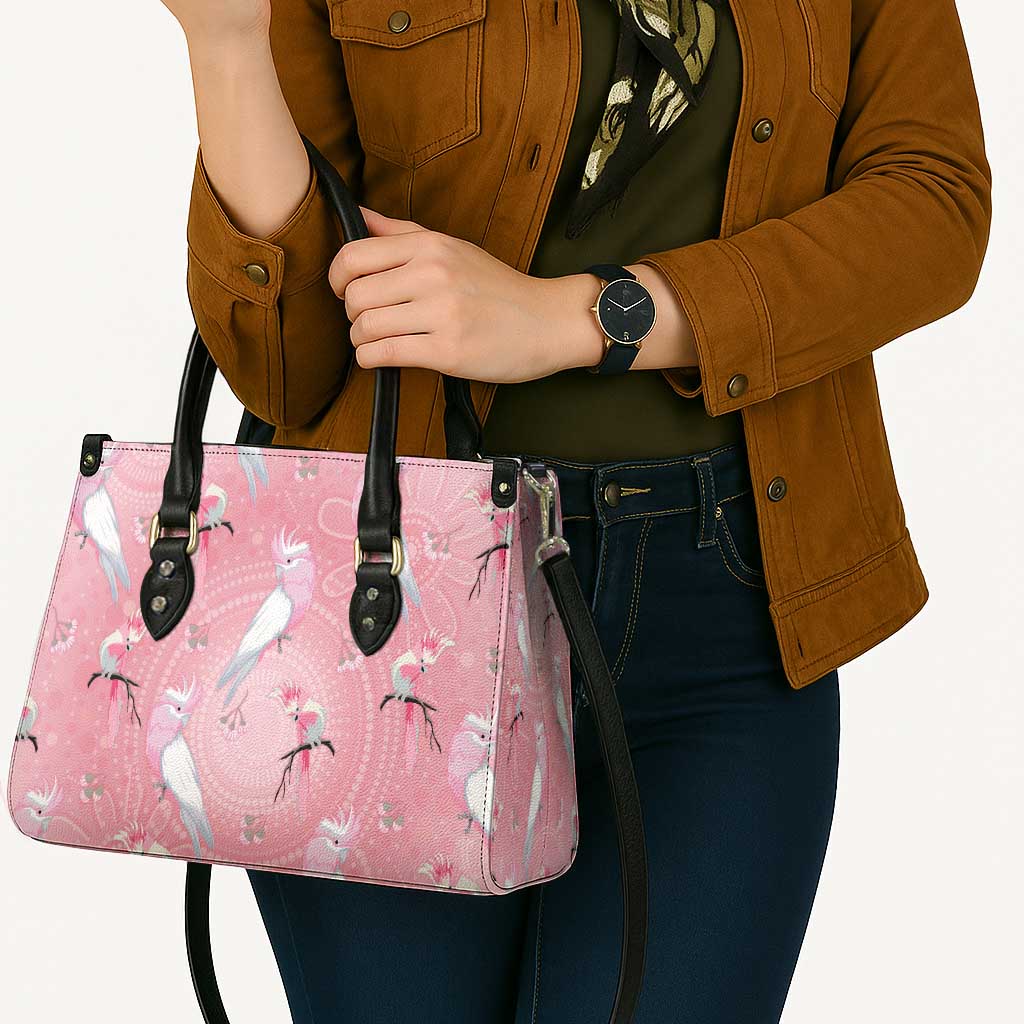 Galah and Gumblossoms Australia Leather Bag Seamless Style Aboriginal Art - Aussie Hoodie