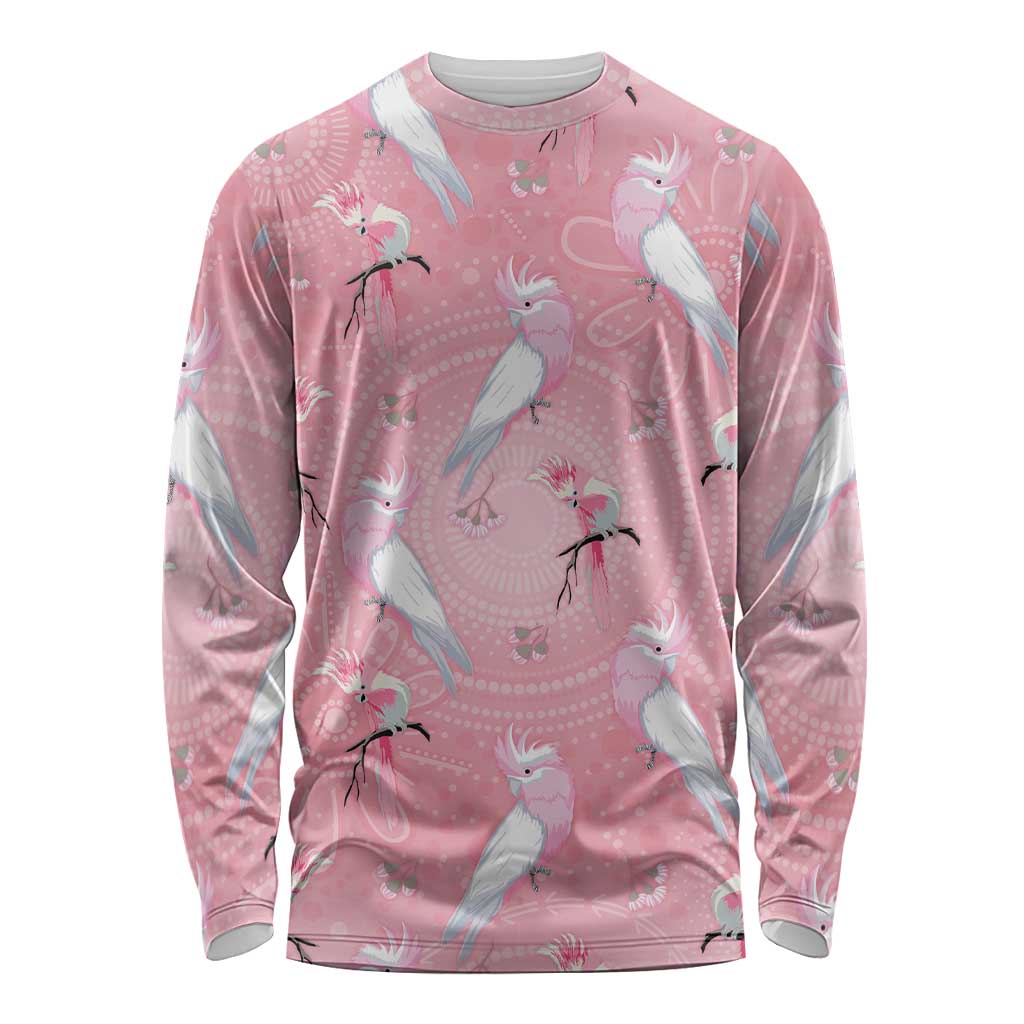 Galah and Gumblossoms Australia Long Sleeve Shirt Seamless Style Aboriginal Art