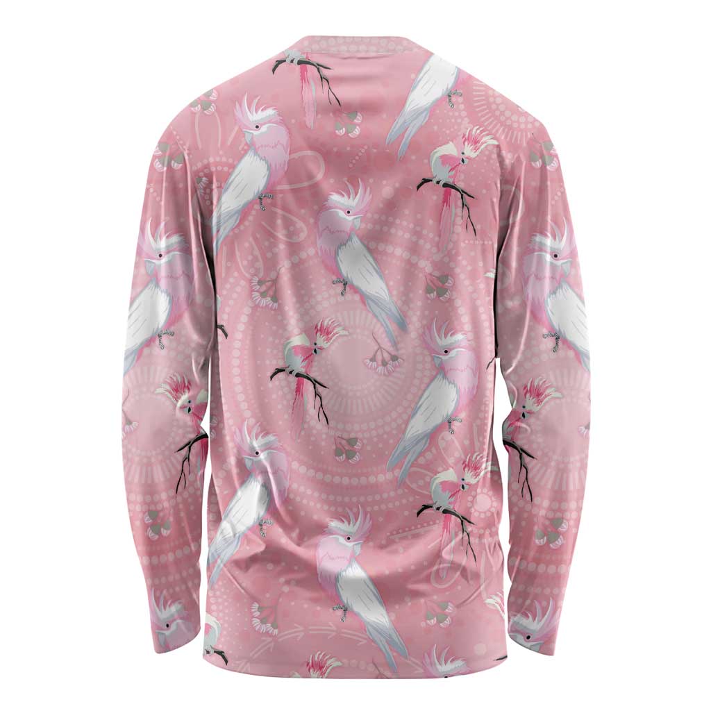 Galah and Gumblossoms Australia Long Sleeve Shirt Seamless Style Aboriginal Art