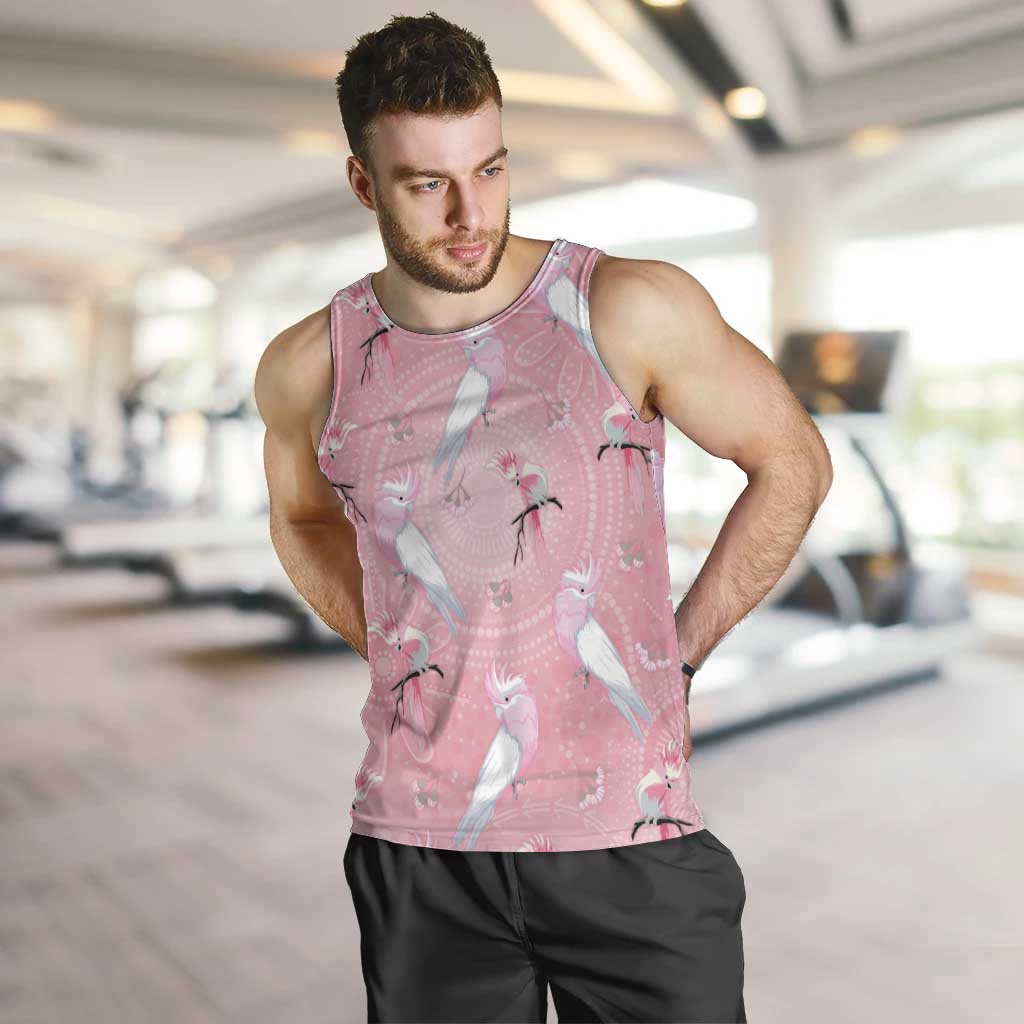 Galah and Gumblossoms Australia Men Tank Top Seamless Style Aboriginal Art