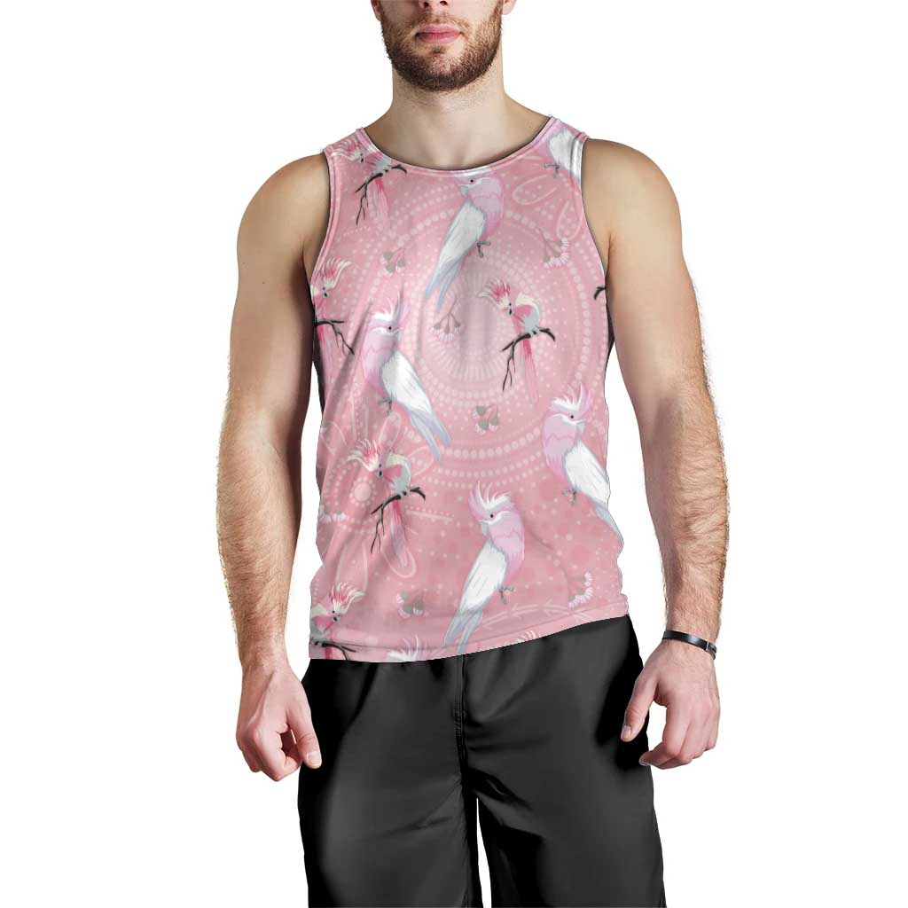 Galah and Gumblossoms Australia Men Tank Top Seamless Style Aboriginal Art