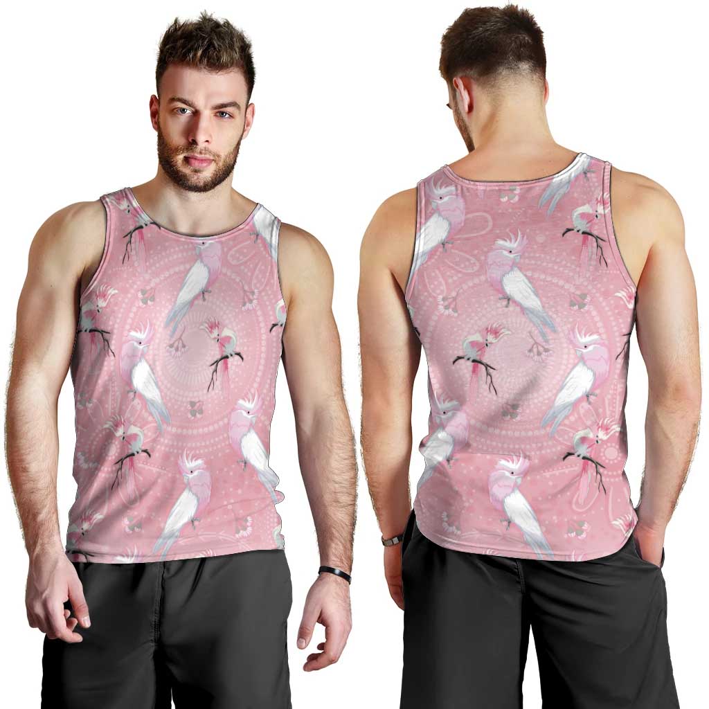 Galah and Gumblossoms Australia Men Tank Top Seamless Style Aboriginal Art
