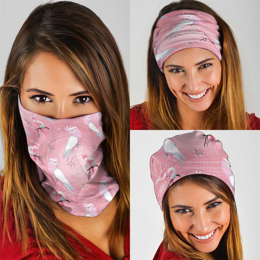 Galah and Gumblossoms Australia Neck Gaiter Seamless Style Aboriginal Art - Aussie Hoodie