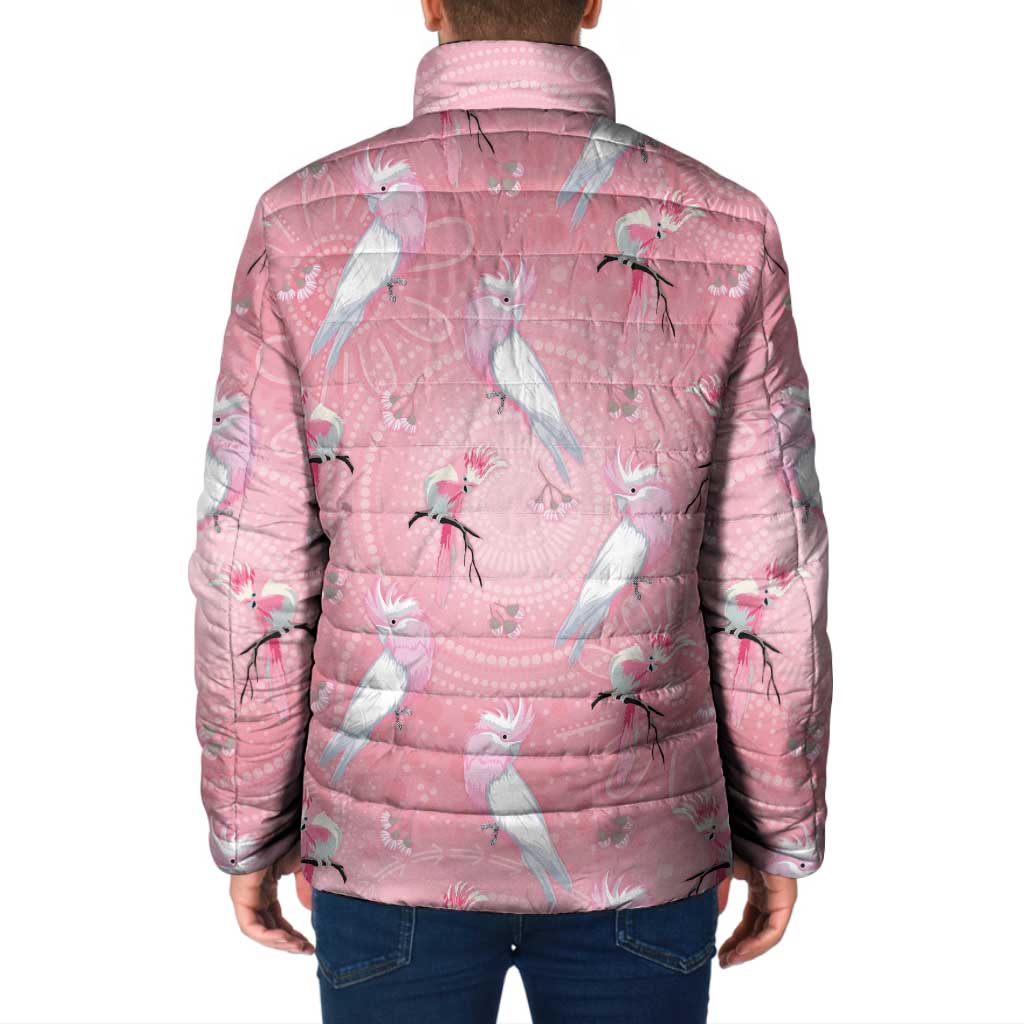 Galah and Gumblossoms Australia Padded Jacket Seamless Style Aboriginal Art - Aussie Hoodie