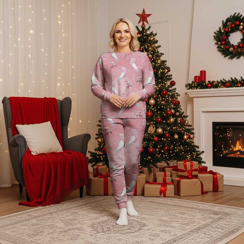 Galah and Gumblossoms Australia Christmas Pajama Set Seamless Style Aboriginal Art - Aussie Hoodie