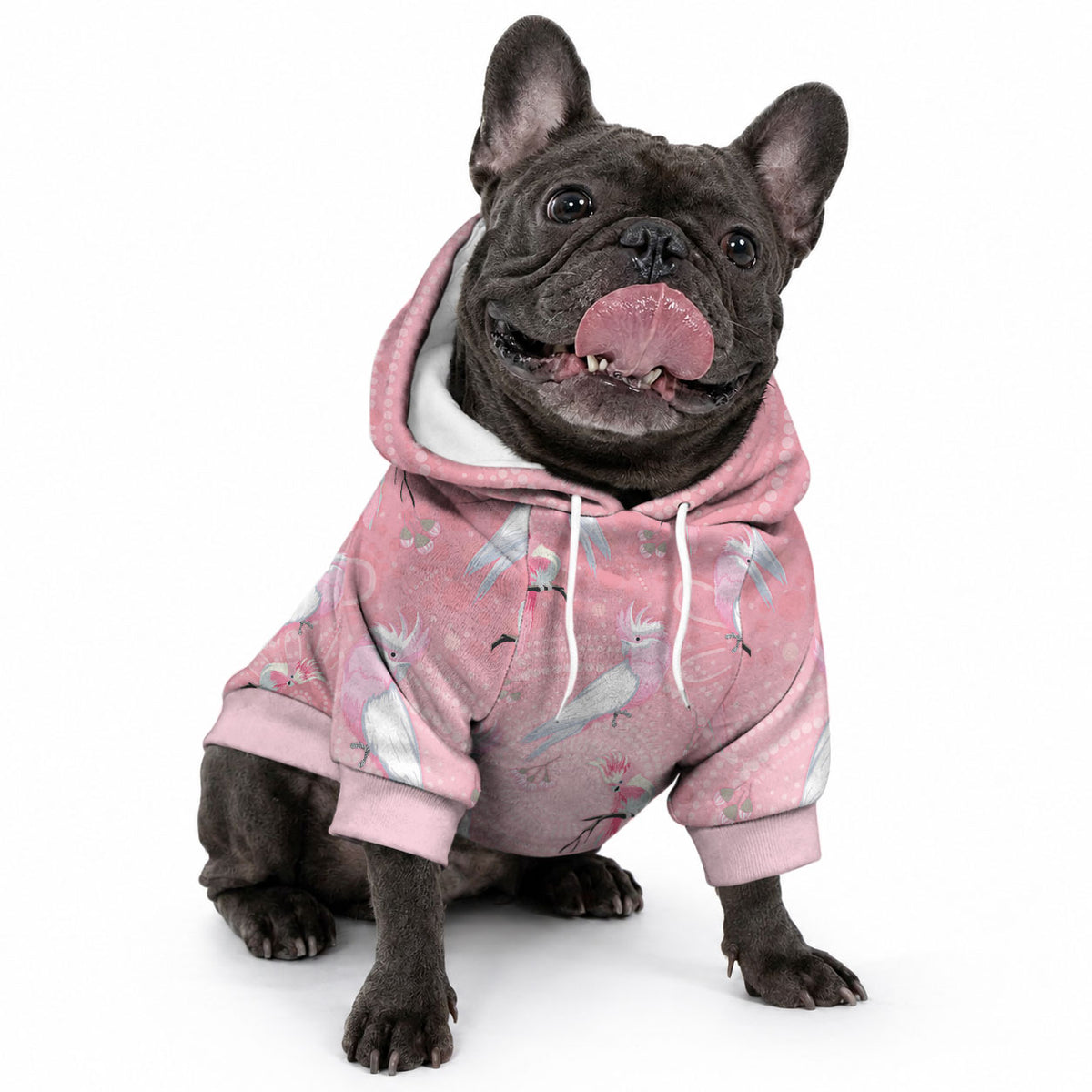 Galah and Gumblossoms Australia Pet Hoodie Seamless Style Aboriginal Art