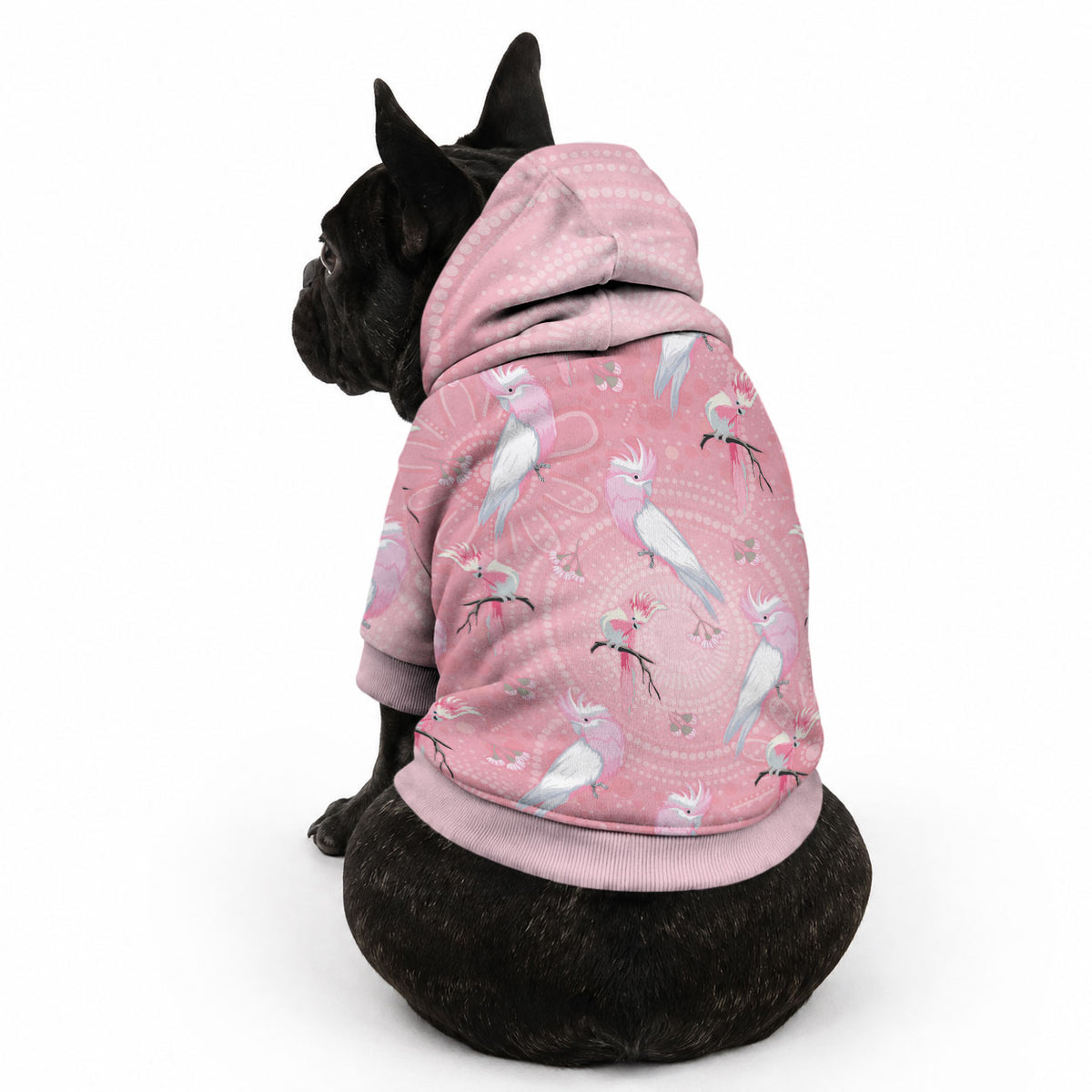Galah and Gumblossoms Australia Pet Hoodie Seamless Style Aboriginal Art