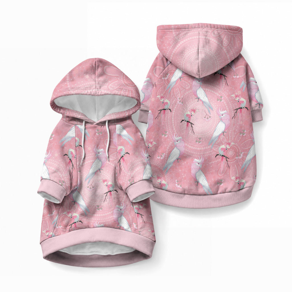 Galah and Gumblossoms Australia Pet Hoodie Seamless Style Aboriginal Art