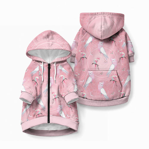 Galah and Gumblossoms Australia Pet Hoodie Seamless Style Aboriginal Art