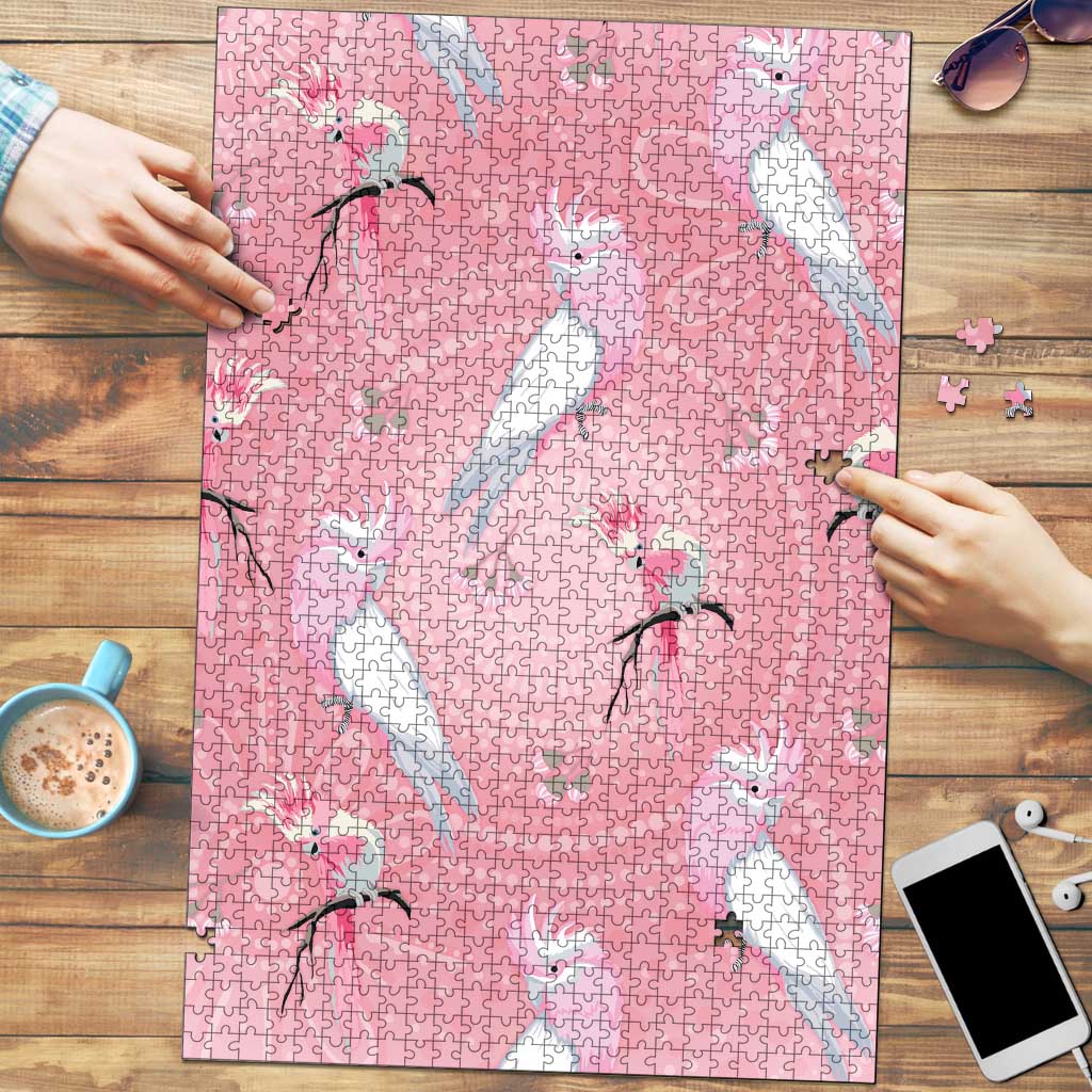 Galah and Gumblossoms Australia Puzzle Seamless Style Aboriginal Art - Aussie Hoodie