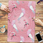 Galah and Gumblossoms Australia Puzzle Seamless Style Aboriginal Art - Aussie Hoodie