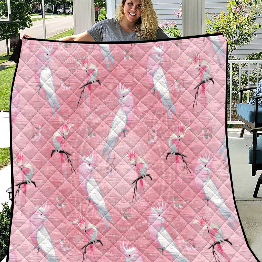 Galah and Gumblossoms Australia Quilt Seamless Style Aboriginal Art
