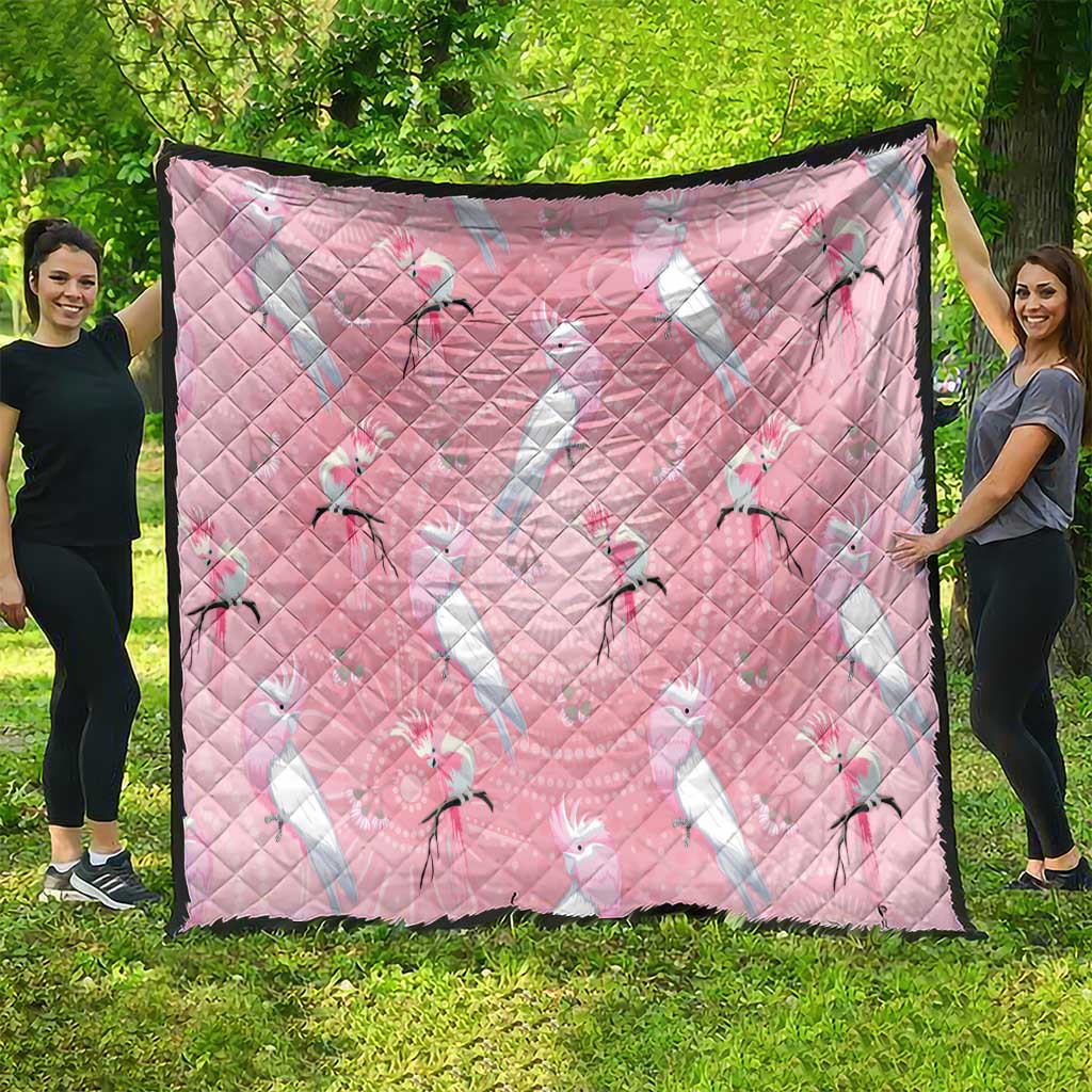 Galah and Gumblossoms Australia Quilt Seamless Style Aboriginal Art