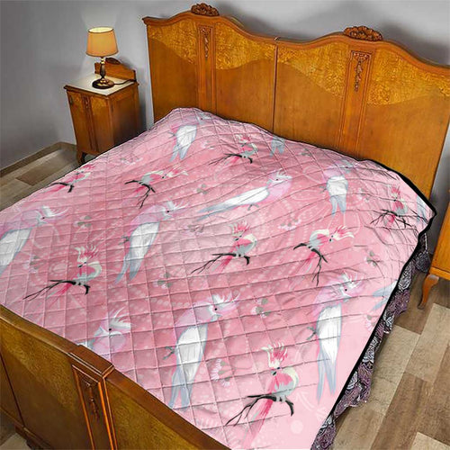 Galah and Gumblossoms Australia Quilt Seamless Style Aboriginal Art
