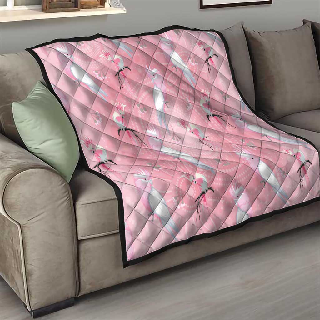 Galah and Gumblossoms Australia Quilt Seamless Style Aboriginal Art