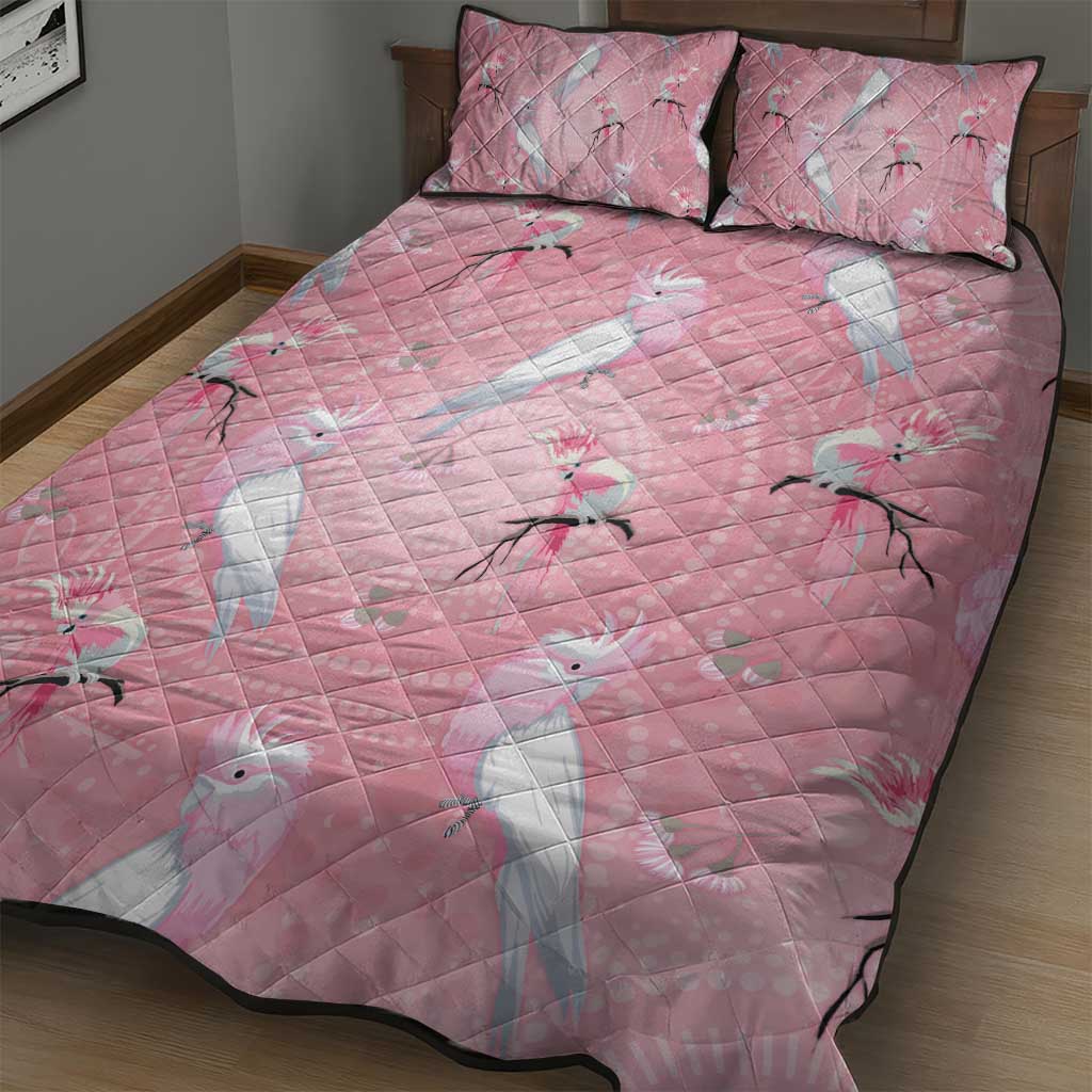 Galah and Gumblossoms Australia Quilt Bed Set Seamless Style Aboriginal Art