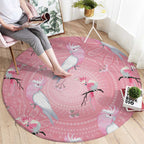 Galah and Gumblossoms Australia Round Carpet Seamless Style Aboriginal Art