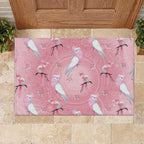 Galah and Gumblossoms Australia Rubber Doormat Seamless Style Aboriginal Art