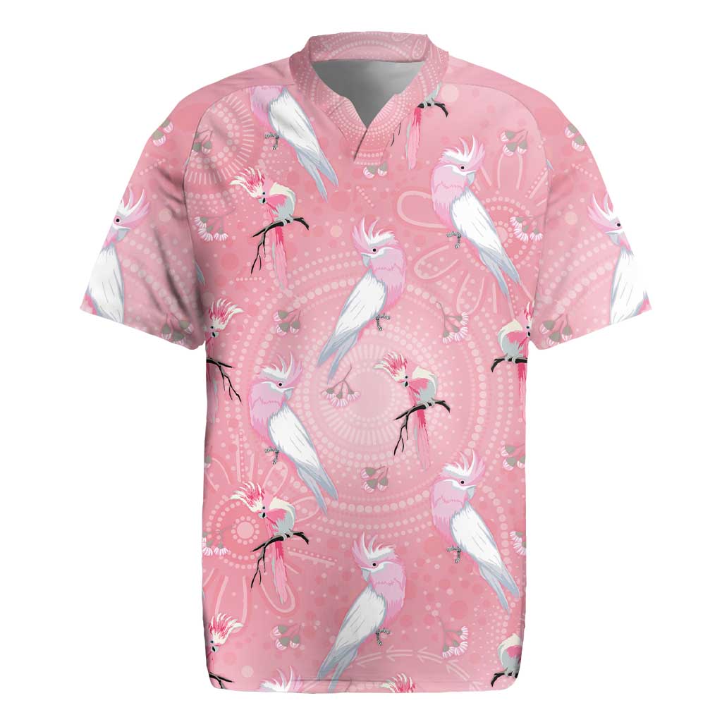 Galah and Gumblossoms Australia Rugby Jersey Seamless Style Aboriginal Art