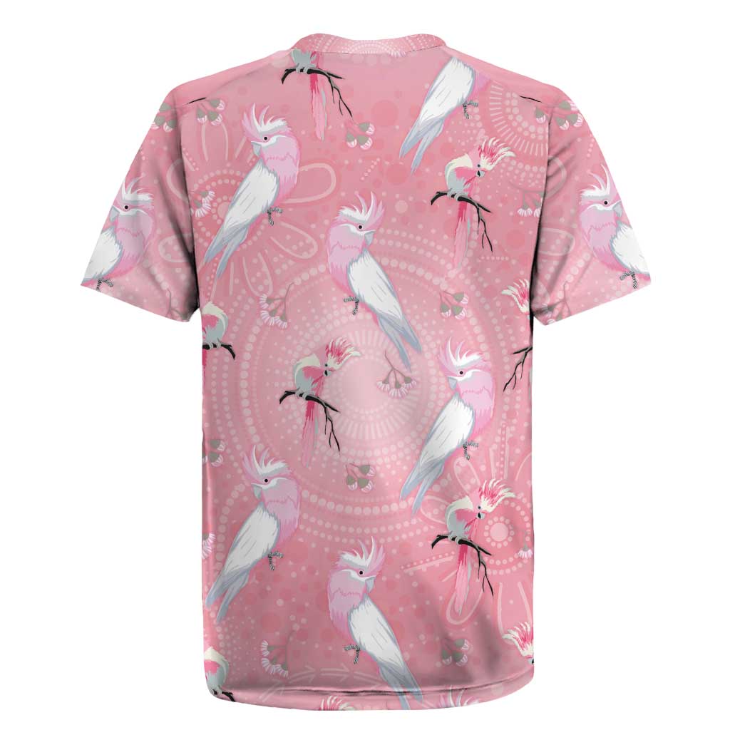 Galah and Gumblossoms Australia Rugby Jersey Seamless Style Aboriginal Art