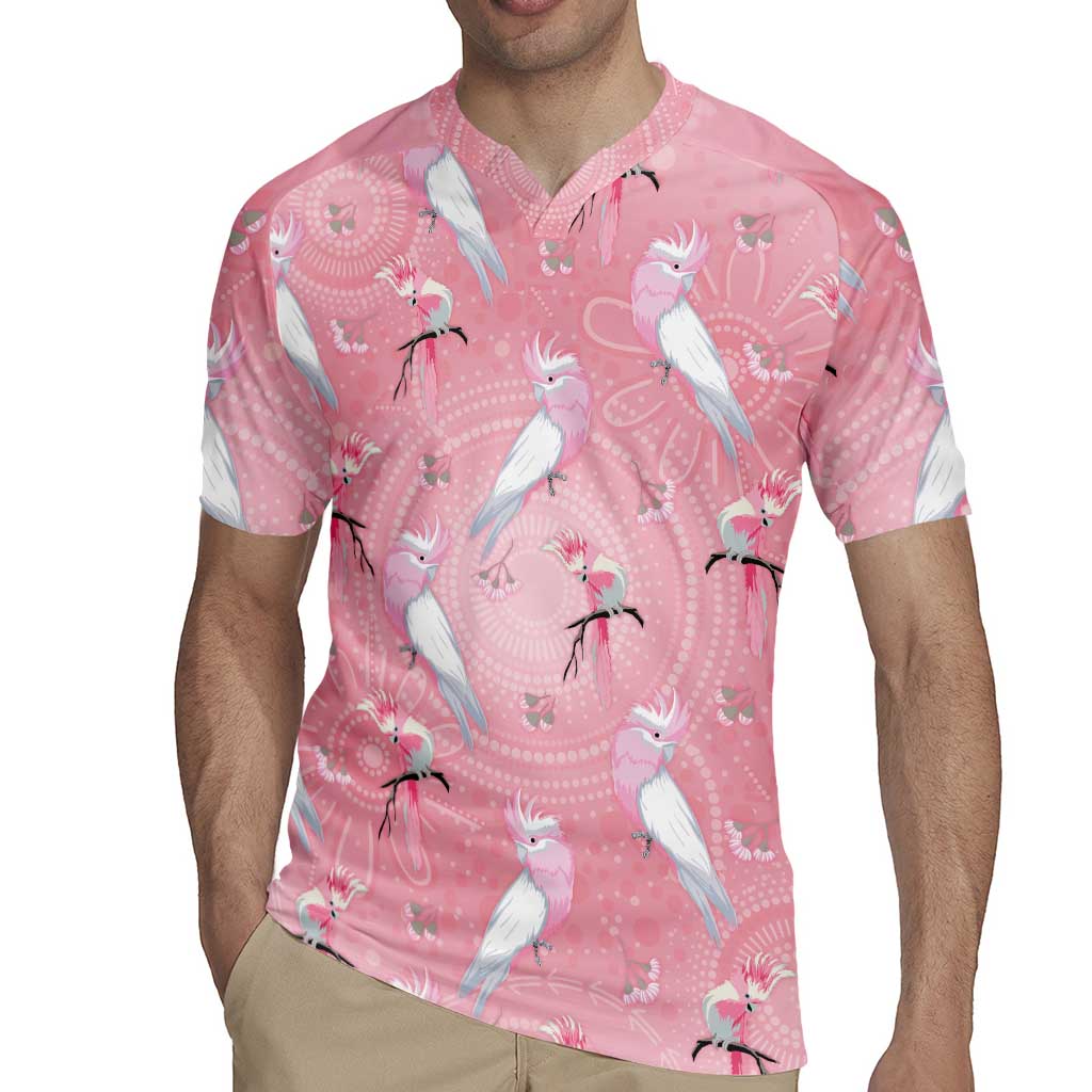 Galah and Gumblossoms Australia Rugby Jersey Seamless Style Aboriginal Art