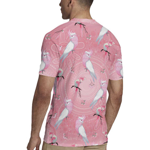Galah and Gumblossoms Australia Rugby Jersey Seamless Style Aboriginal Art