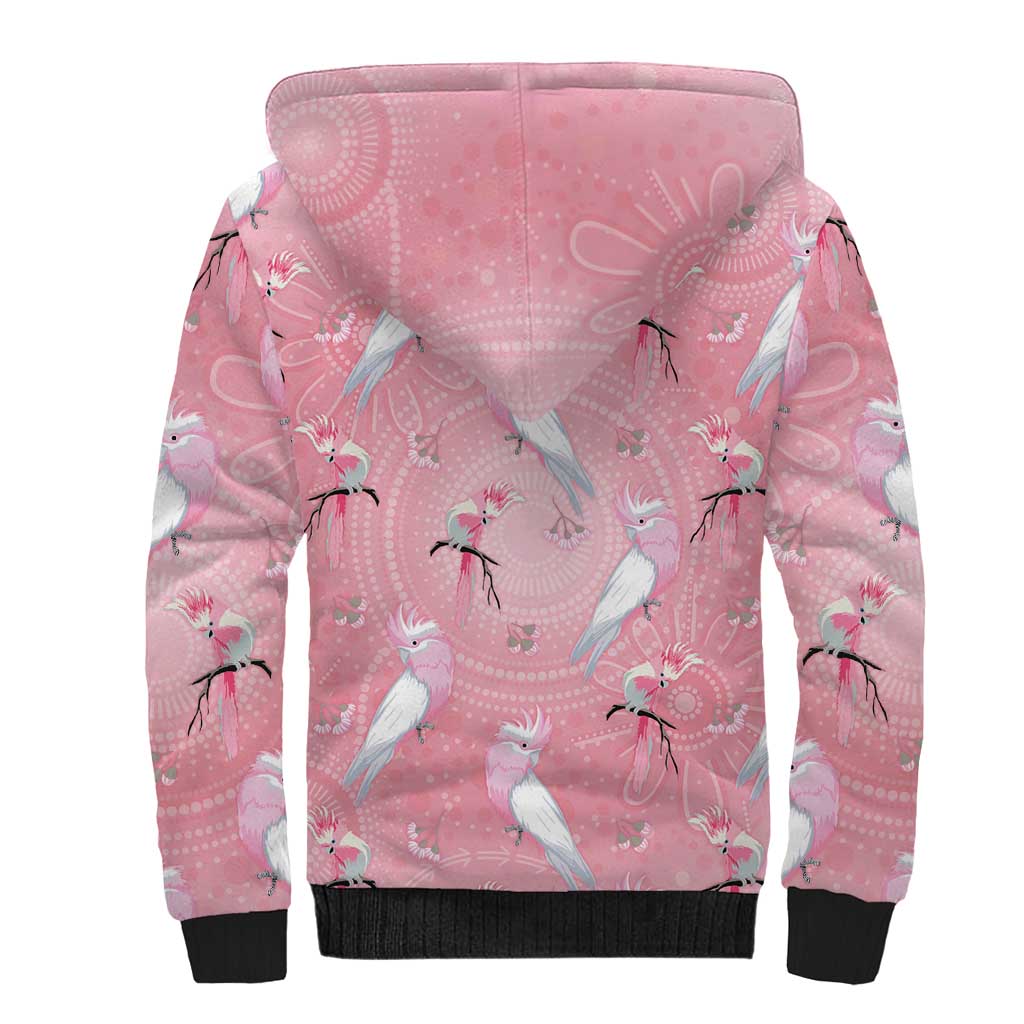 Galah and Gumblossoms Australia Sherpa Hoodie Seamless Style Aboriginal Art