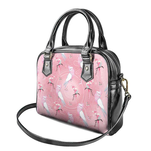 Galah and Gumblossoms Australia Shoulder Handbag Seamless Style Aboriginal Art