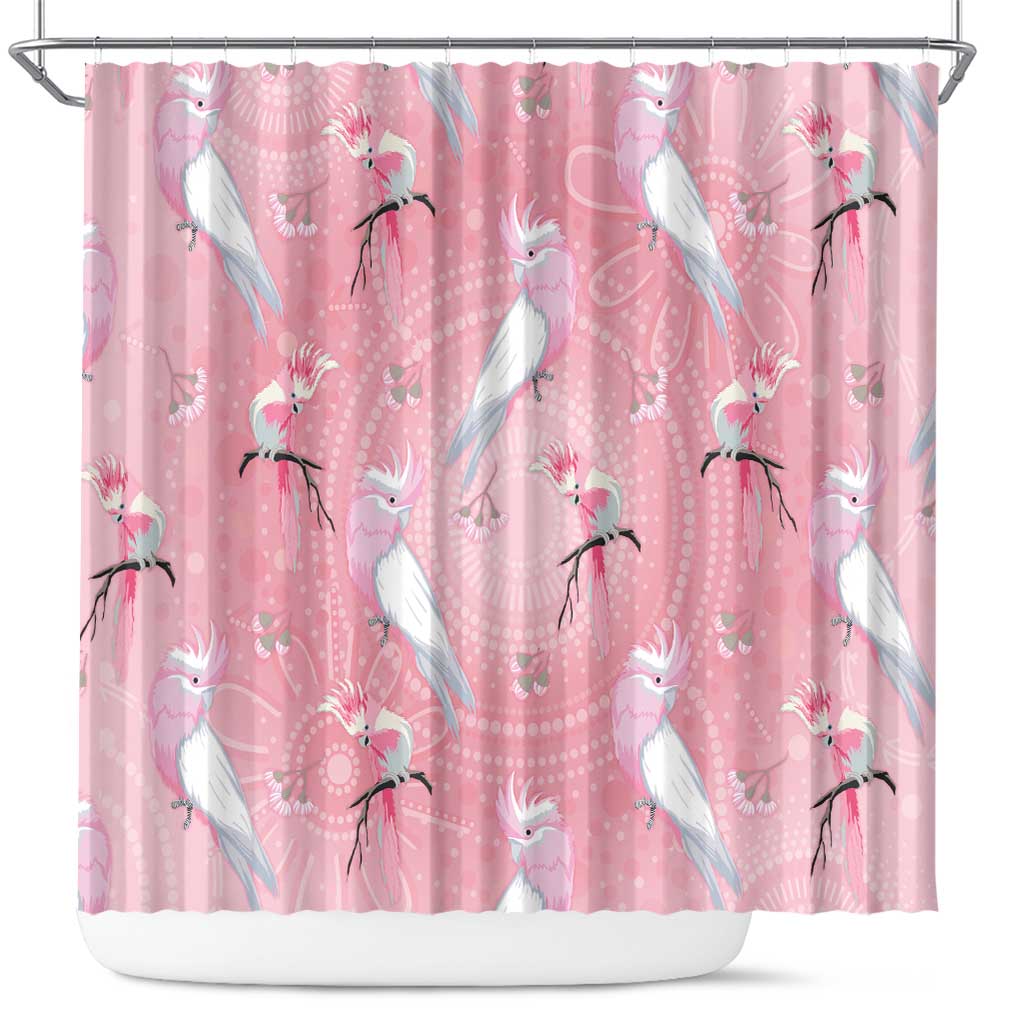 Galah and Gumblossoms Australia Shower Curtain Seamless Style Aboriginal Art