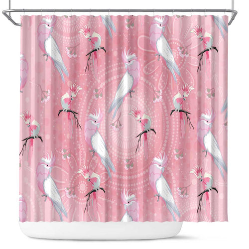 Galah and Gumblossoms Australia Shower Curtain Seamless Style Aboriginal Art