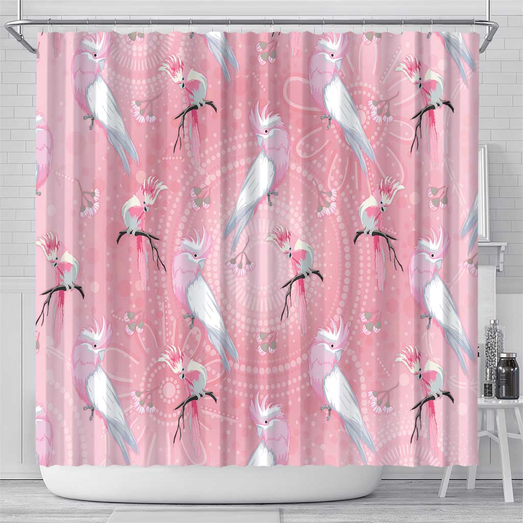 Galah and Gumblossoms Australia Shower Curtain Seamless Style Aboriginal Art
