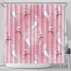 Galah and Gumblossoms Australia Shower Curtain Seamless Style Aboriginal Art