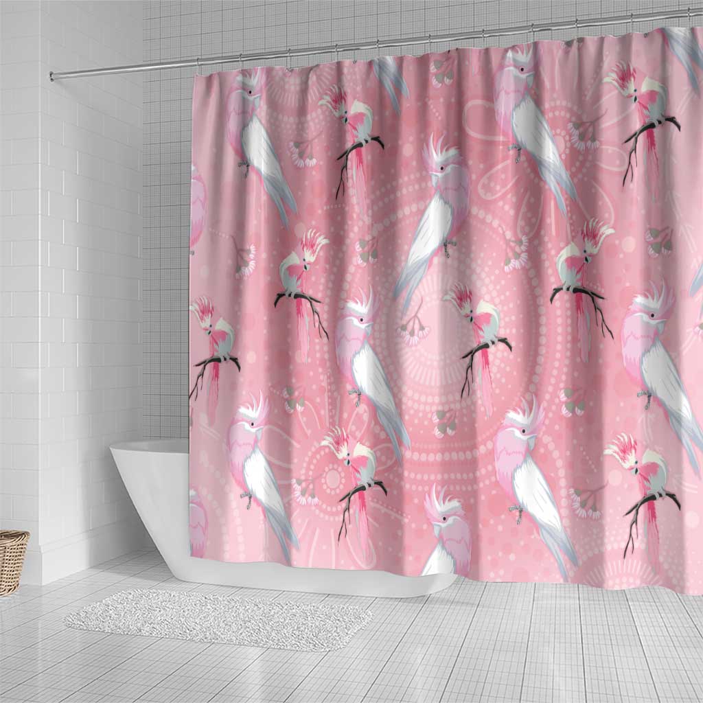 Galah and Gumblossoms Australia Shower Curtain Seamless Style Aboriginal Art