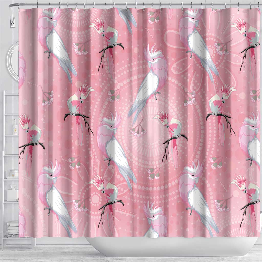 Galah and Gumblossoms Australia Shower Curtain Seamless Style Aboriginal Art
