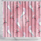 Galah and Gumblossoms Australia Shower Curtain Seamless Style Aboriginal Art