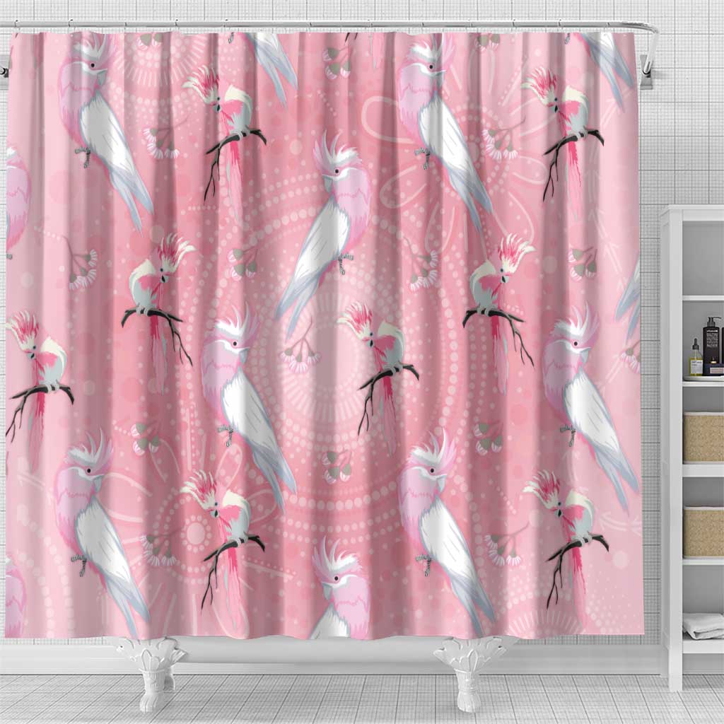 Galah and Gumblossoms Australia Shower Curtain Seamless Style Aboriginal Art
