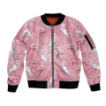 Galah and Gumblossoms Australia Sleeve Zip Bomber Jacket Seamless Style Aboriginal Art