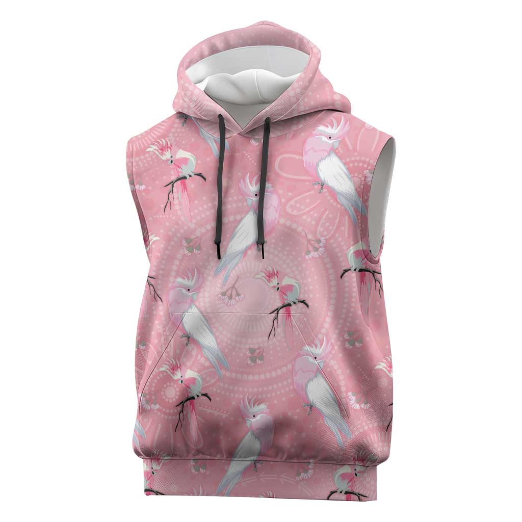 Galah and Gumblossoms Australia Sleeveless Hoodie Seamless Style Aboriginal Art - Aussie Hoodie
