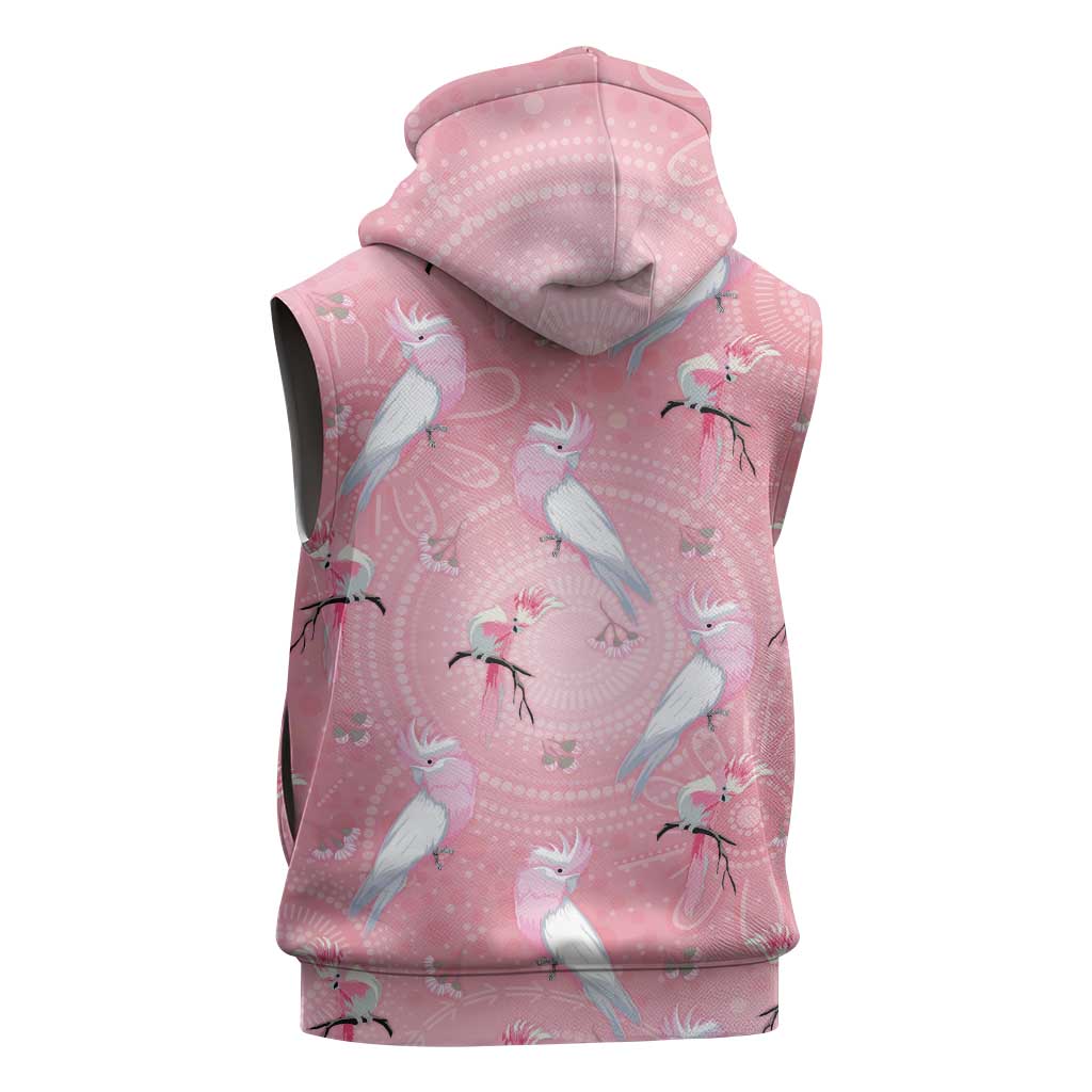 Galah and Gumblossoms Australia Sleeveless Hoodie Seamless Style Aboriginal Art - Aussie Hoodie