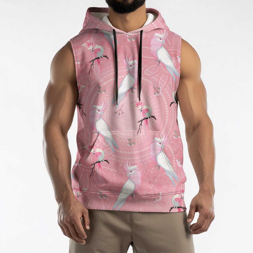 Galah and Gumblossoms Australia Sleeveless Hoodie Seamless Style Aboriginal Art - Aussie Hoodie