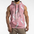 Galah and Gumblossoms Australia Sleeveless Hoodie Seamless Style Aboriginal Art - Aussie Hoodie